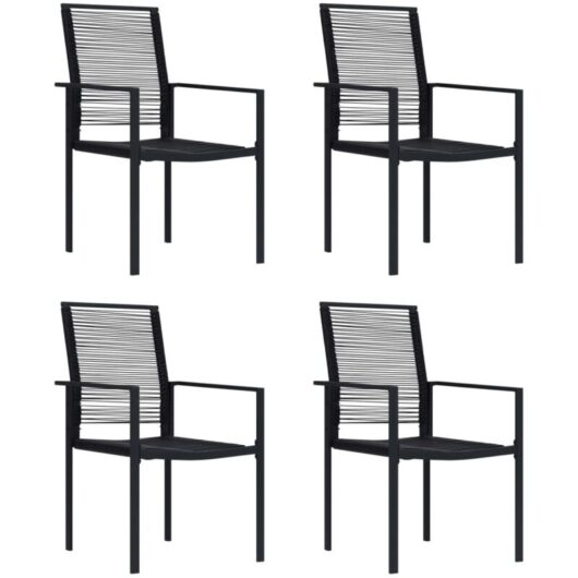 Garden Chairs 4 pcs pvc Rattan Black vidaXL
