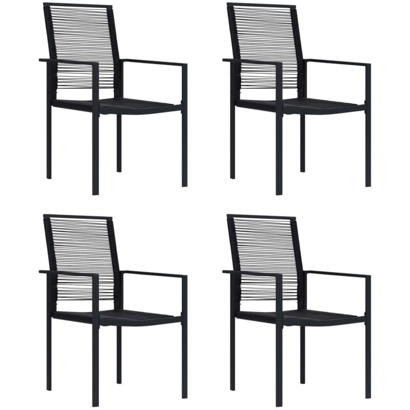 Garden Chairs 4 pcs pvc Rattan Black vidaXL