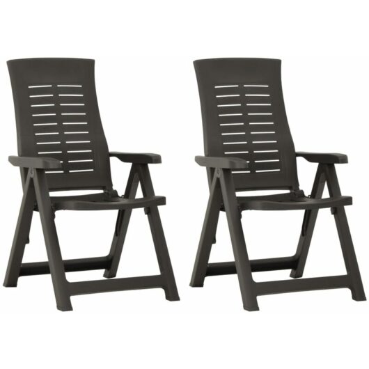 Garden Reclining Chairs 2 pcs Plastic Anthracite vidaXL