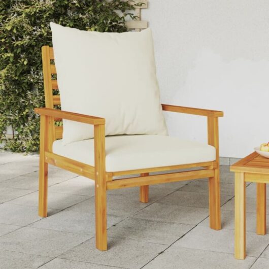 Garden Sofa Chair 2pcs with Cushion Solid Wood Acacia Vidaxl