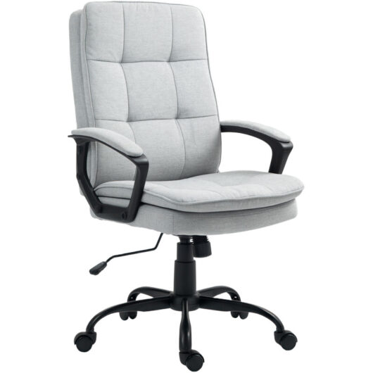 HOMCOM Office Chair, Computer Desk Chair with Dual-Layer Padding, Grey