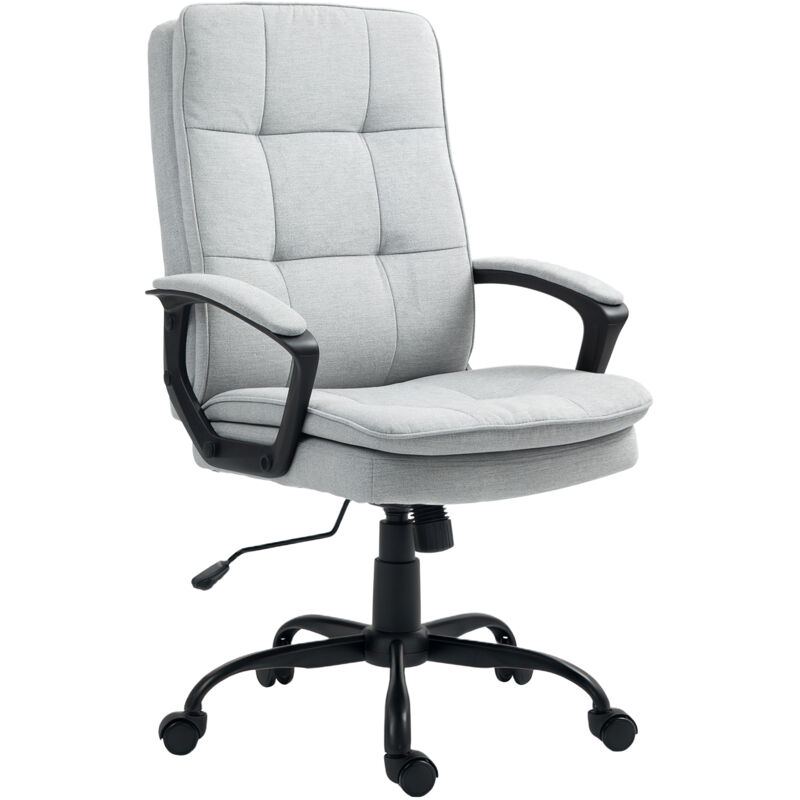 HOMCOM Office Chair, Computer Desk Chair with Dual-Layer Padding, Grey
