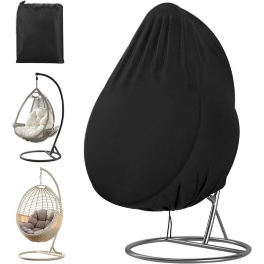 Hanging Chair Cover, 210D Oxford Fabric, with Zipper and Drawstring, Waterproof, Windproof, UV-Resistant, for Hanging Baskets and Swing Chairs,