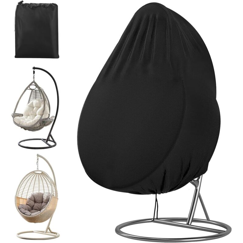 Hanging Chair Cover, 210D Oxford Fabric, with Zipper and Drawstring, Waterproof, Windproof, UV-Resistant, for Hanging Baskets and Swing Chairs,