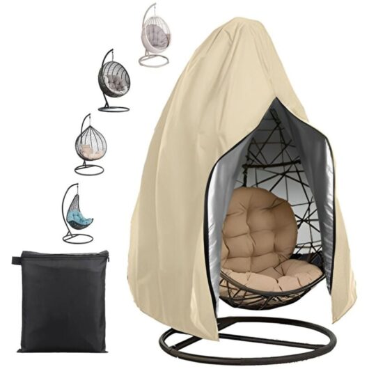 Hanging Egg Chair Cover Outdoor Garden Protective Cover 210D Oxford Cloth Waterproof Anti-UV Hanging Chair Protective Cover for Patio