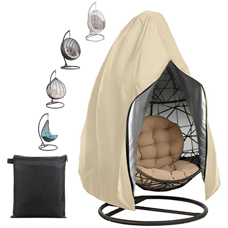 Hanging Egg Chair Cover Outdoor Garden Protective Cover 210D Oxford Cloth Waterproof Anti-UV Hanging Chair Protective Cover for Patio