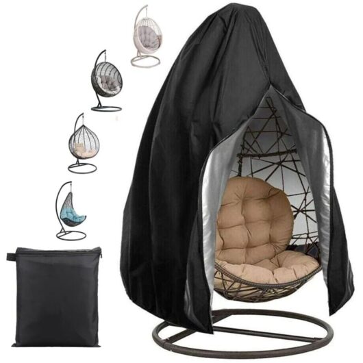 Hanging Egg Chair Cover Outdoor Garden Protective Cover 210D Oxford Fabric Waterproof Anti-UV Hanging Chair Protective Cover for Patio