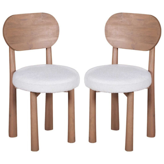 Inglewood Natural Wooden Dining Chairs In Pair