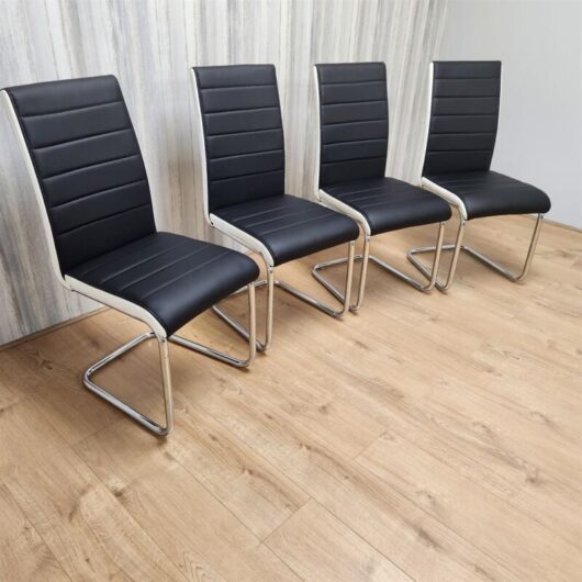Kosy Koala - Dining Chairs Set of 4 Black Leather Kitchen Chairs
