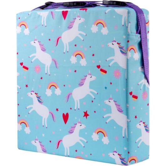 M.J COMFY-LIFE Toddler Booster Cushion Seat 31.5x31.5x8cm For4-12 Years Washable Cloth Dining Chair Booster Portable & Hand Washable (Unicorn)