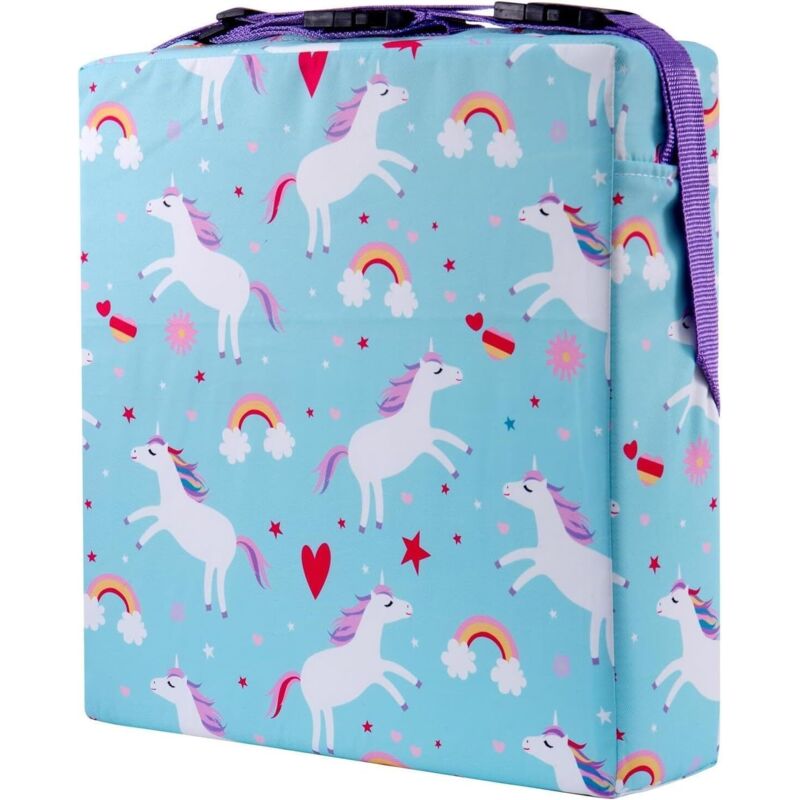 M.J COMFY-LIFE Toddler Booster Cushion Seat 31.5x31.5x8cm For4-12 Years Washable Cloth Dining Chair Booster Portable & Hand Washable (Unicorn)