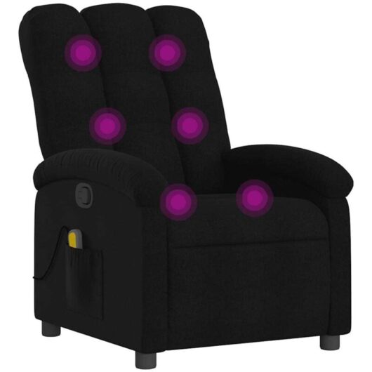 Massage Recliner Chair Black Fabric Vidaxl