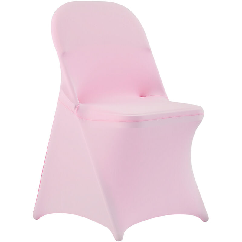 Mophorn 50 Pcs Pink Chair Covers, Polyester Spandex Stretch Slipcovers for Weddings, Parties, Dining, and Banquets, Flat-Front Design, Fits Chairs