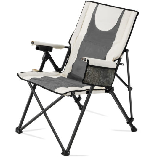 Mophorn Folding Camping Chair with Adjustable Recline, High-Back Design for Outdoor Use, 260lbs Capacity, Padded Seat with Armrest and Headrest,