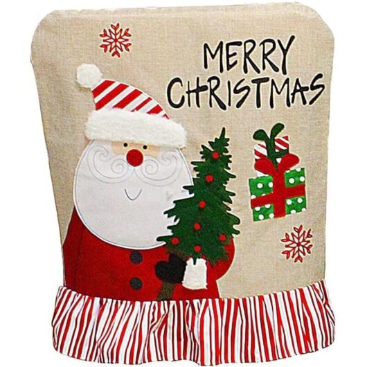 New Christmas chair cover, 1 piece, Christmas chair cover, Santa Claus and snowman cover, linen chair cover for home decoration.