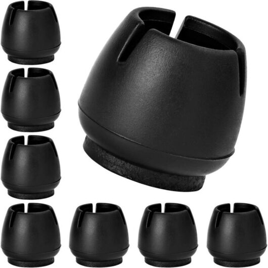 Non-Slip Silicone Table and Chair Leg Caps, 32 Pcs Silicone Chair Leg Caps, Chair Leg Protectors, Suitable for Round and Square Furniture Legs, Black