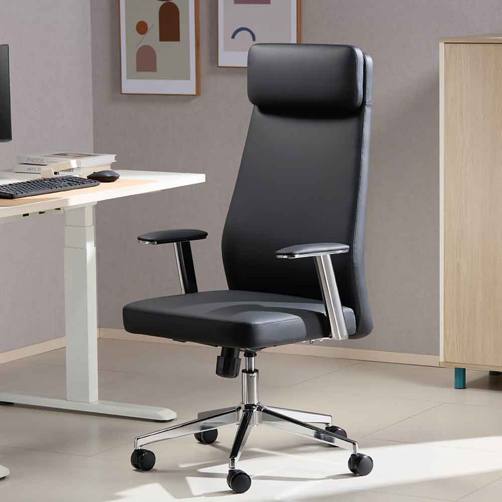 Odenton Faux Leather High-backed Executive Home And Office Chair - Black