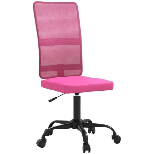 Office Chair Height Adjustable Pink Mesh Fabric vidaXL