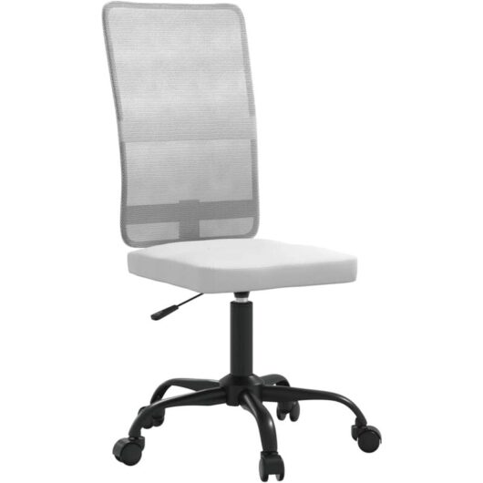 Office Chair Height Adjustable White Mesh Fabric vidaXL