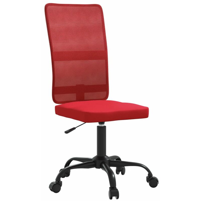 Office Chair Height Adjustable Wine Red Mesh Fabric vidaXL