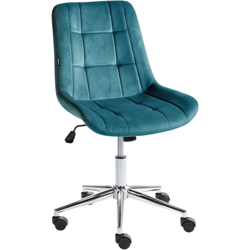 Office Chair Teal Velvet Seat and Backrest Swivel Desk Computer Adjustable Height Modern Home Office MELROSE