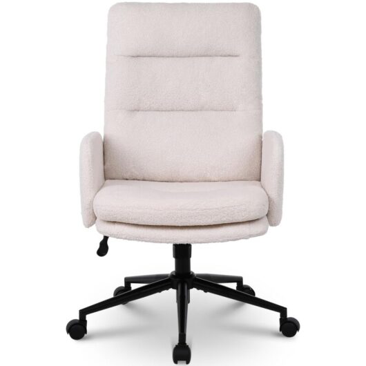 Office Chair for Home, Teddy Fleece Desk Chair, Computer Chair