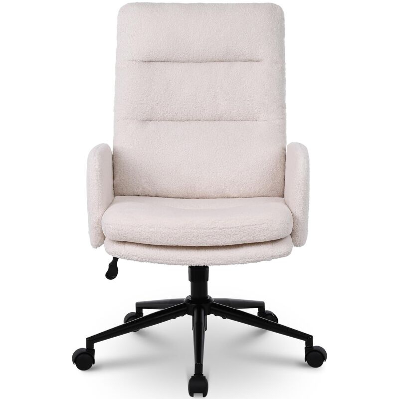 Office Chair for Home, Teddy Fleece Desk Chair, Computer Chair