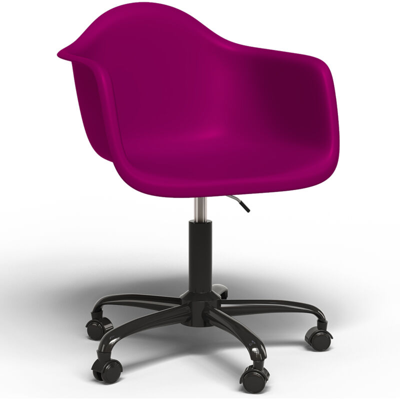 Office Chair with Armrests - Desk Chair with Wheels - Weston Black Frame Mauve