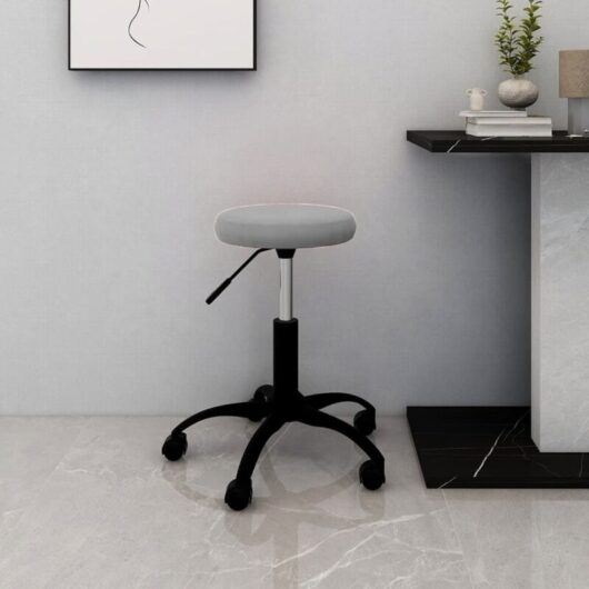 Office Swivel Chair Light Grey Velvet Vidaxl
