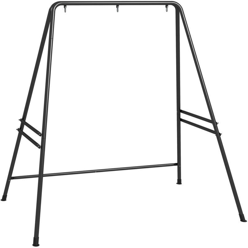 Outsunny Hammock Chair Stand Metal Frame Hammock Stand Only, Black