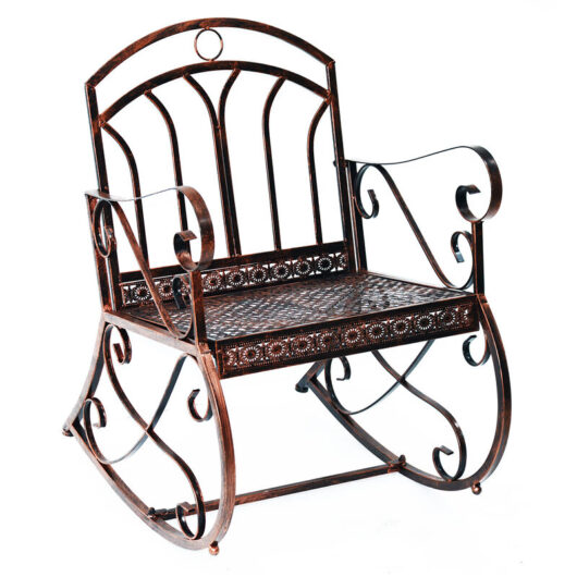 Outsunny Rocking Chair Outdoor Metal Vintage Style Garden Seat for Patio Bronze