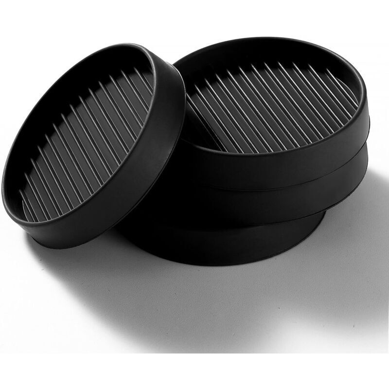Pieces 7.6cm Round Anti-Slip Rubber Pads, Bed Sofa Wheel Anti-Slip Pads, Rubber Feet Pads, for Bed, Wardrobe, Sofa, Chair, Table, Black