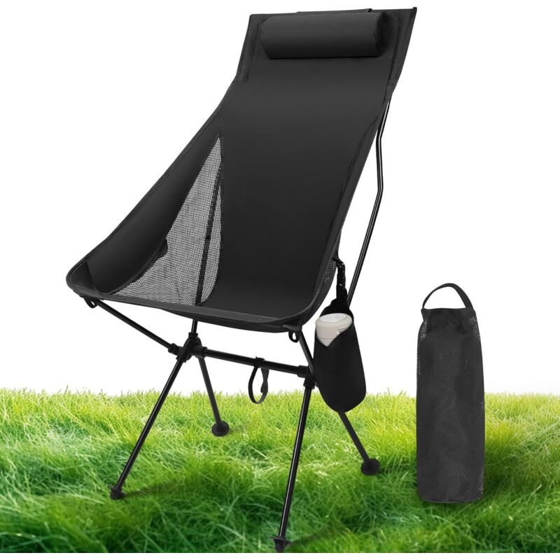 Portable Folding Camping Chair, Small Ultralight Folding Chair for Adults, Ultralight Beach Chair with Carry Bag, Mini Outdoor Folding Camping Chair,