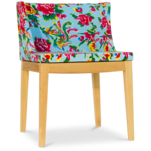 Privatefloor - Dining Chair - Transparent Legs - Patterned Design - Mademoiselle Natural wood