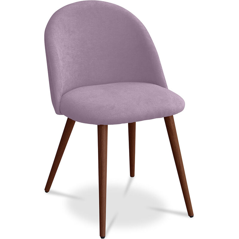 Privatefloor - Dining Chair - Upholstered in Fabric - Scandinavian Style - Evelyne Pink