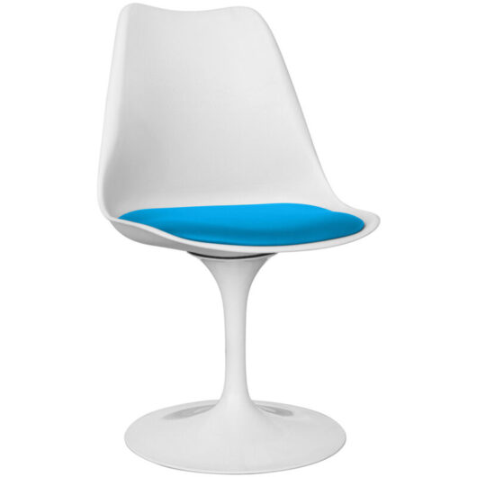 Privatefloor - Dining Chair - White Swivel Chair - Tulip Turquoise
