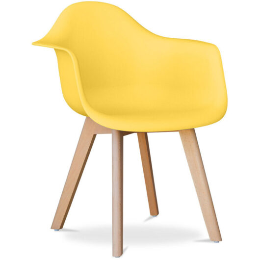 Privatefloor - Dining Chair with Armrests - Scandinavian Style - Dominic Yellow