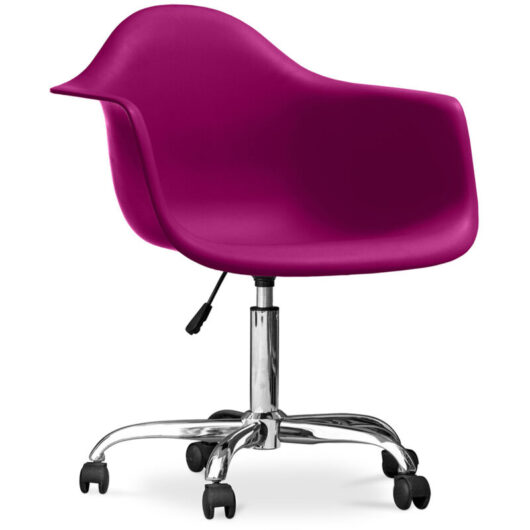 Privatefloor - Office Chair with Armrests - Desk Chair with Castors - Weston Mauve