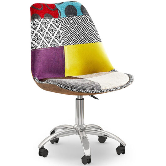 Privatefloor - Swivel Office Chair - Patchwork Upholstery - Ray Multicolour