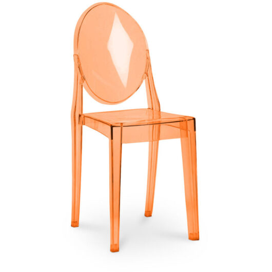 Privatefloor - Transparent Dining Chair - Victoria Queen Orange transparent