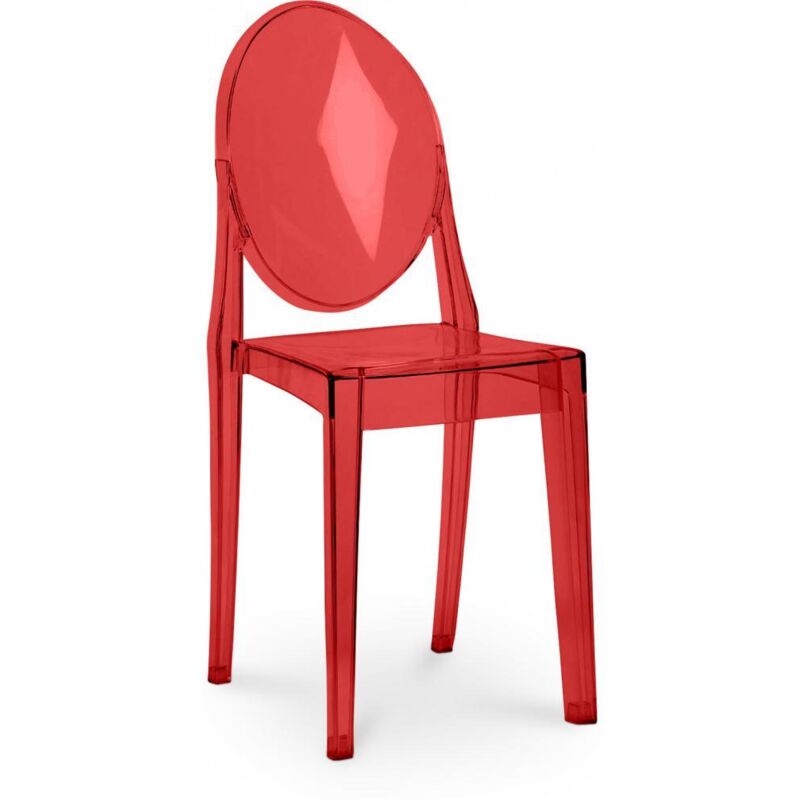 Privatefloor - Transparent Dining Chair - Victoria Queen Red transparent