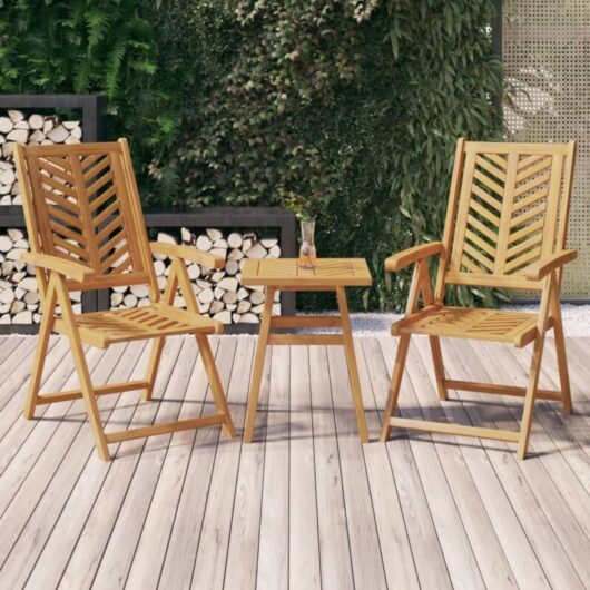 Reclining Garden Chairs 2 pcs Solid Wood Acacia Vidaxl