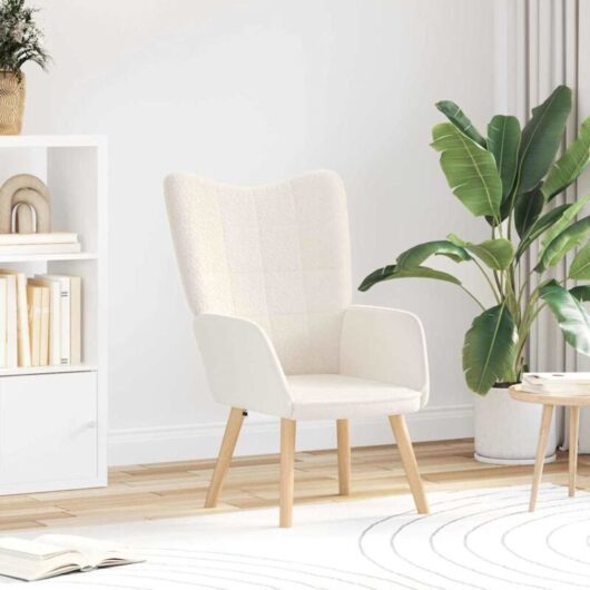 Relaxing Chair Cream 62 x 67 x 95.5 cm Fabric Vidaxl