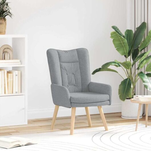 Relaxing Chair Light grey 63 x 67 x 94 cm Fabric vidaXL