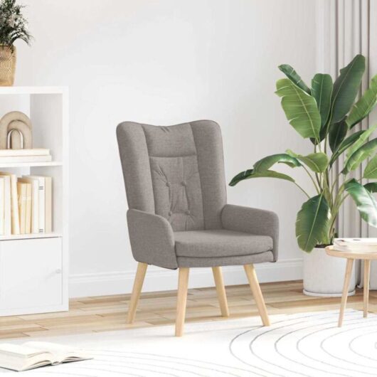 Relaxing Chair Taupe 63 x 67 x 94 cm Fabric Vidaxl