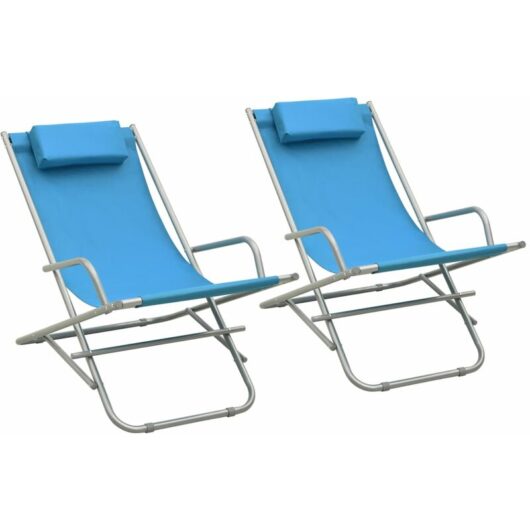 Rocking Chairs 2 pcs Steel Blue vidaXL
