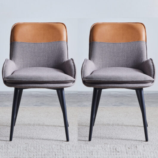 Rolla Light Grey And Tan Fabric Dining Chairs - Pair