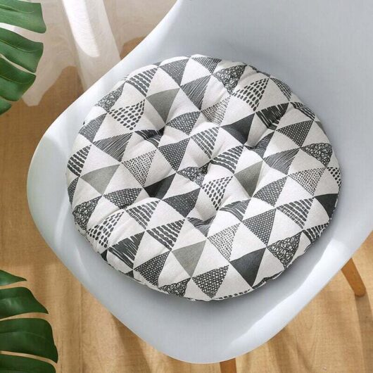 Round tatami chair cushion (40 cm diameter), soft and non-slip, set of 2 for dining room, office and sofa.