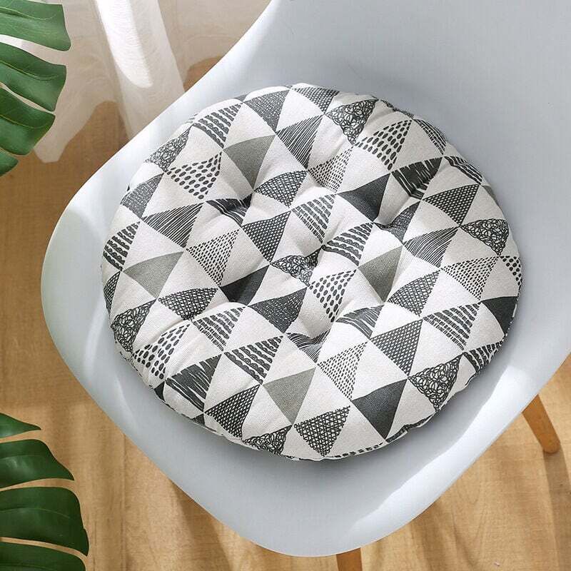 Round tatami chair cushion (40 cm diameter), soft and non-slip, set of 2 for dining room, office and sofa.