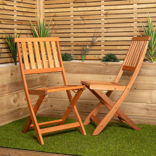 Samuel Alexander - Set of 2 Bowness Outdoor Garden Patio Wooden Folding Chairs